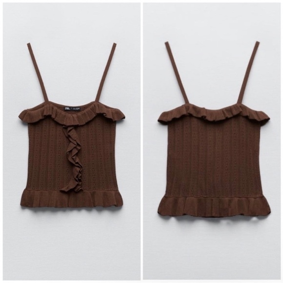Zara knit set in brown, top and bottom NWT - Picture 3 of 6